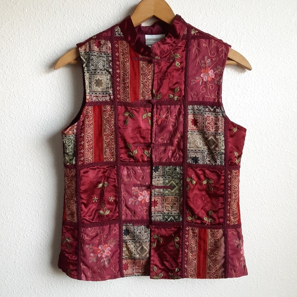 Coldwater Creek Tops - Indian silk boho extra small patchwork jac…